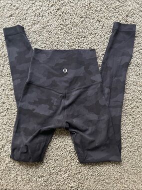 lululemon athletica Black & Dark Gray Camo High-Rise Leggings with Logo